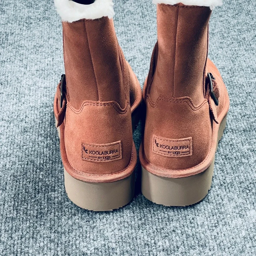 NIB Koolaburra by UGG Kelissa Short Suede Boots Women's 8 Baked Clay 1152030‎
